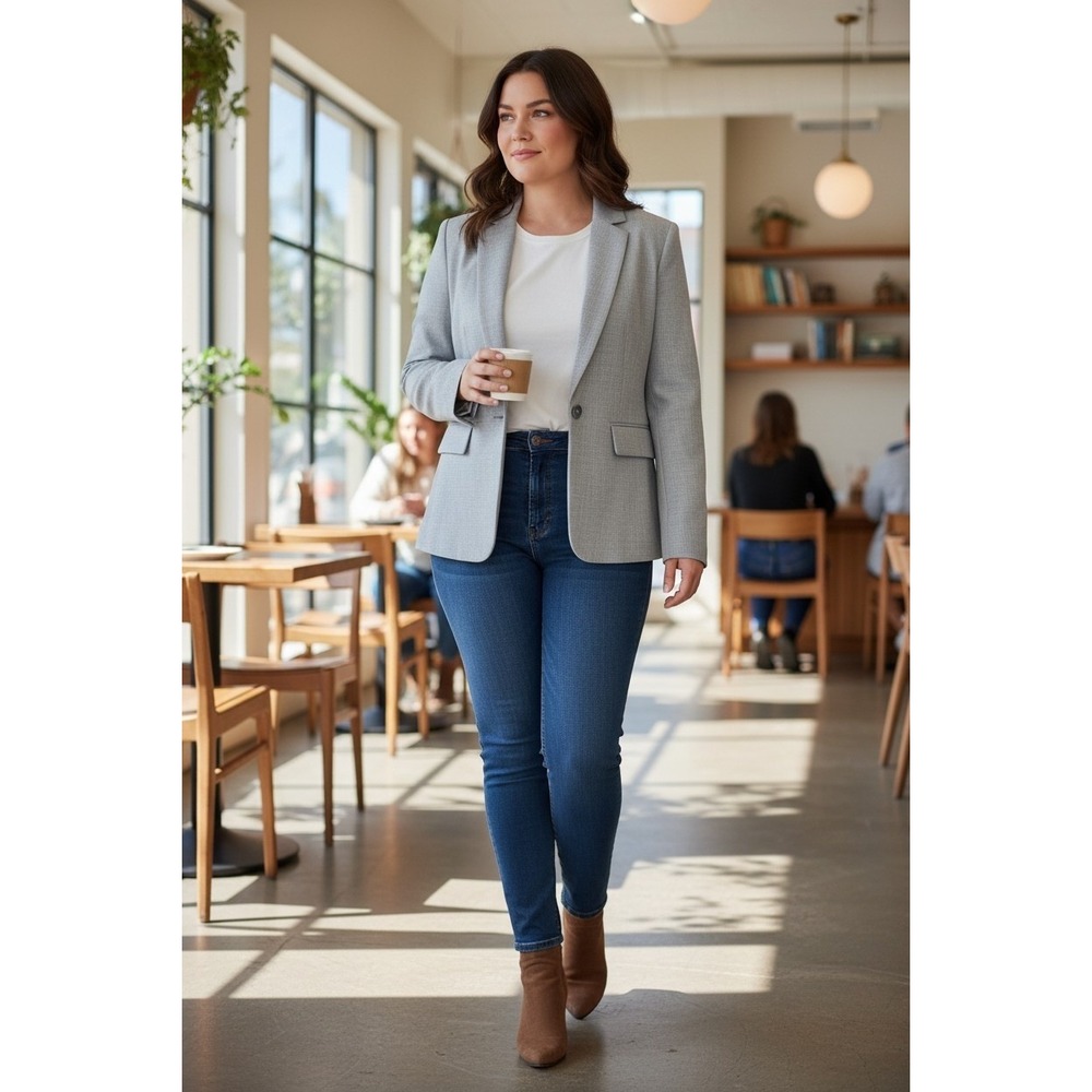 CAbi Light Gray Tailored Blazer